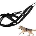 Dog Pulling Harness Reflective X-Back Harness for Sledding Exercise, Canicross Scootering, Bikejoring, Skijoring, Fit for French Bulldog Dogs, Small Husky, Small Shiba Inu (XL)