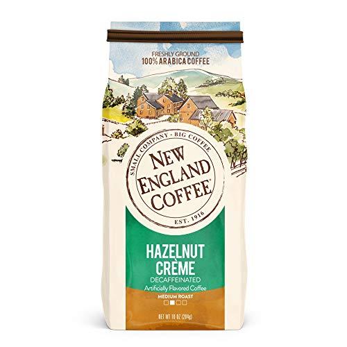 Pack of 3 New England Coffee Hazelnut Crème Decaffeinated Medium Roast Ground Coffee, 10oz Bag (Pack of 1)