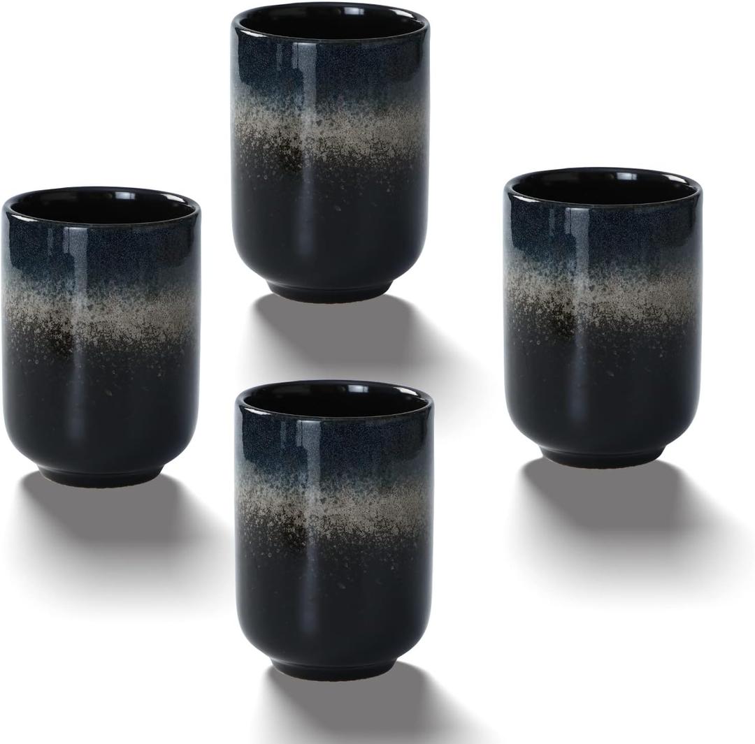 Large Ceramic Tea Set, Chinese Tea Cup, Coffee Cup, Ceramic Mate Tea Cup Set 4 Piece (gradient color)