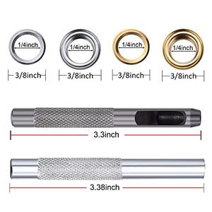 Grommet Kit Sets Grommets Eyelets with 3 Pieces Install Tool Kit and Box for Shoes Clothes Crafts Bag