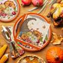 Fall Pumpkin Harvest Party Supply Kit Includes Cornucopia Disposable Paper Dinner Plates, Dessert Plates, Napkins, Cups, and Tablecloth for Thanksgiving Autumn Party Decorations, Serve 25