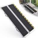6 Feet Portable Wheelchair Ramp, 600 LBS Capacity Folding Aluminum Threshold Ramp with Anti-Slip Surface, Mobility Access Handicap Ramp for Home Steps, Doorway, Stairs, Doorways, Scooter
