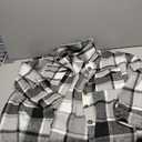 Himosyber Women's Casual Plaid Lapel Woolen Button Up Pocketed Long Shacket Coat (Large, Grey)