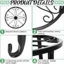 Maitys 12 Pack Metal Plant Stands Outdoor Indoor Heavy Duty Flower Potted Holder Anti-Rust Plant Pot Shelf Round Flower Display Rack for Porch Garden(Black)