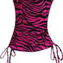 GORGLITTER Women's Y2k Gothic Strapless Tube Tank Top Grunge 2000s Clothing Bandeau Drawstring Ruched Going Out Tops (Pink, M)