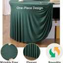 8 Pack Hunter Green Round Spandex Tablecloth for 60 inch Table, Stretchy 120inch Fitted 5FT Round Table Cloths Dark Green, Wrinkle Free Table Cover with Skirt for Wedding Party Dining Banquet