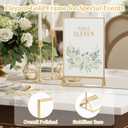 EHWINE 12 Pack Acrylic Sign Holder 5 x 7, Double Sided Gold Picture Frame Stand up Table Top Sign Holders, Clear Display Stand Menu Flyer Holder for Wedding Party (Provide Non-slip Mats)