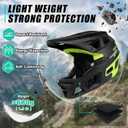BUCKLOS Full Face Mountain Bike Helmet for Adults, for MTB BMX DH 55-61cm, Large