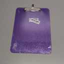 SFLHHDM 1 Pcs Clear Glitter Clipboards, Plastic Clipboard with Pen Holder,Size 8.85 x 12.4 in Shiny Clipboards with Low Profile Clip,Cute Hanging Clipboard for Office School Sparkly Clip Board-Purple