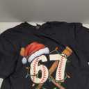 67 Baseball Xmas Lights Santa Hat Funny Holiday T-Shirt Small