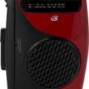 GPX Portable Cassette Player, Compatible With Headphone, 3.54 x 1.57 x 4.72 Inches, Requires 2 AA Batteries - Not Included, Red/Black (CAS337B) Black/Red
