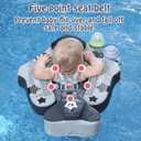 Mambobaby Float with Canopy Add Tail Baby Float No.7 Airplane Non-Inflatable Solid Baby Pool Float Infant Swim Trainer Swimming Ring for Infant Toddlers 3-48 Months, Gray