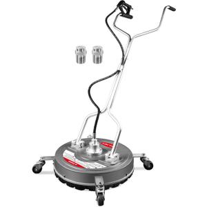 WOJET 18 Pressure Washer Surface Cleaner with 4 Wheels & Dual Handles, 4500PSI Surface Cleaner Attachment for Pressure Washer for Concrete Driveway Sidewalk Deck Patio Cleaning, 3/8'' Quick Connect
