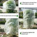 Insect Bird Barrier Mesh, Garden Netting Barrier, Bird Netting, Netting for Plant with Drawstring, 3.5 x 4.6 FT Tomato Protective Cover, Large Potted Fruit Protectors Cover for Blueberry Bushes