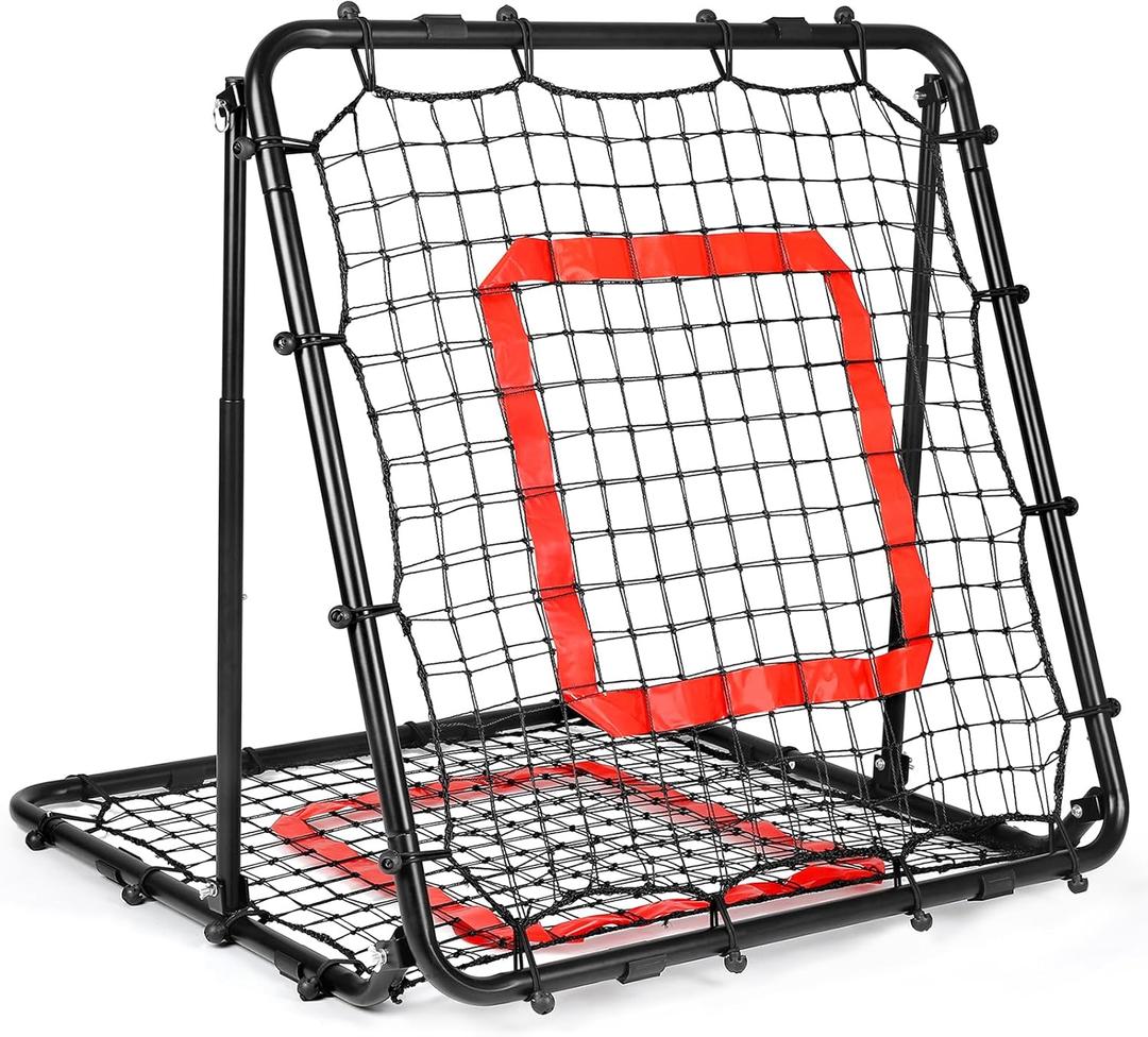 Baseball and Softball Rebounder Net,Baseball Rebounder,Volleyball Rebounder,Pitch Back Net,Multi-Sport Training Rebound Screen,with Pitching Target,Easy Adjustable Angles (33.5x33.5 IN)