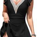 Aleumdr Women Swim Dress One Piece Swimsuit with Skirt Tummy Control Bathing Suits Modest Swimwear Swim Romper, M