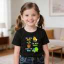 HELLO MEOW Earth Day Shirts for Kids: Cute Planet Earth Crewneck Cotton T-Shirt for Toddler Boys & Girls, 6-7 Years, Black Bee Turtle