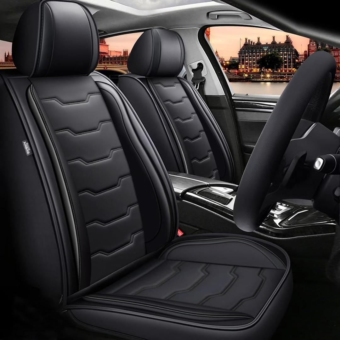 DISUTOGO Full Seat Covers Set for Subaru Crosstrek 2016-2025 2026 | Form-Fit Design | Waterproof Durable & Easy Clean Leather | Airbag Safe | Black 5-Seater
