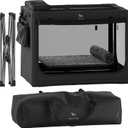 Noah & Paw Collapsible Dog Crate 36 Inches, XL Dog Crate for XL, Large Medium Breed, Travel Kennel for Car, Includes Pet Mat for Pet Cage, 2 Storage Pockets, Handbag, 10mm Locking Zippers 36*25*23 (Black)