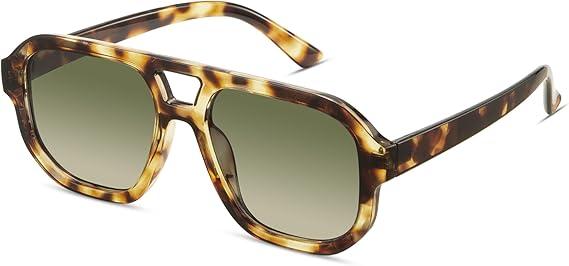 livho Trendy Polarized Square Aviator Sunglasses Women Men Square Eyewear Frame, Retro Sun Glasses for Women Men 2025 Shades