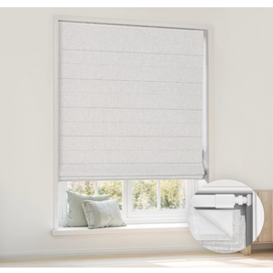 LazBlinds No Drill Cordless Roman Shades, 43'' W x 64'' H, Off White