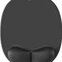 Ergonomic Mouse Pad with Skin-Friendly Lycra Memory Foam Wrist Rest, Easy-to-Clean Smooth PP Surface, and Non-Slip PU Base – Ideal for Vertical, Ergonomic, and Office Mice (Jet Black)