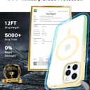 Case with 2X Screen Protector, Military-Grade Slim Shockproof Translucent Phone Cover,Gold-Green (iPhone 12/12 Pro (6.1 inch))