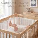 100% Organic Cotton Mesh Crib Liner Breathable 2-Piece Set for Full-Size Cribs (52 x 28) GOTS Certified, Soft & Hypoallergenic White