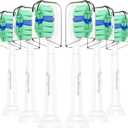 Toptheway Toothbrush Replacement Heads Compatible with Philips Sonicare C1 C2, Plaque Control Electric Toothbrush Head for ProtectiveClean 4100 5100 5300, 6 Pack (White)