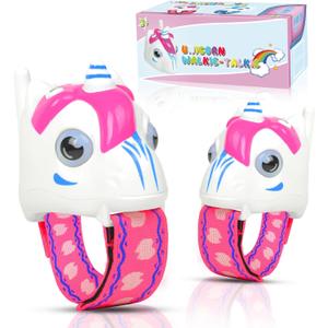 Unicorn Walkie Talkies for Kids, 2 Pack Camping Unicorn Outdoor Toys for Girls Age 3-12 Year Old, 3 Channel Toy Birthday Gifts Easter Halloween Christmas Stocking Stuffers (Pink)