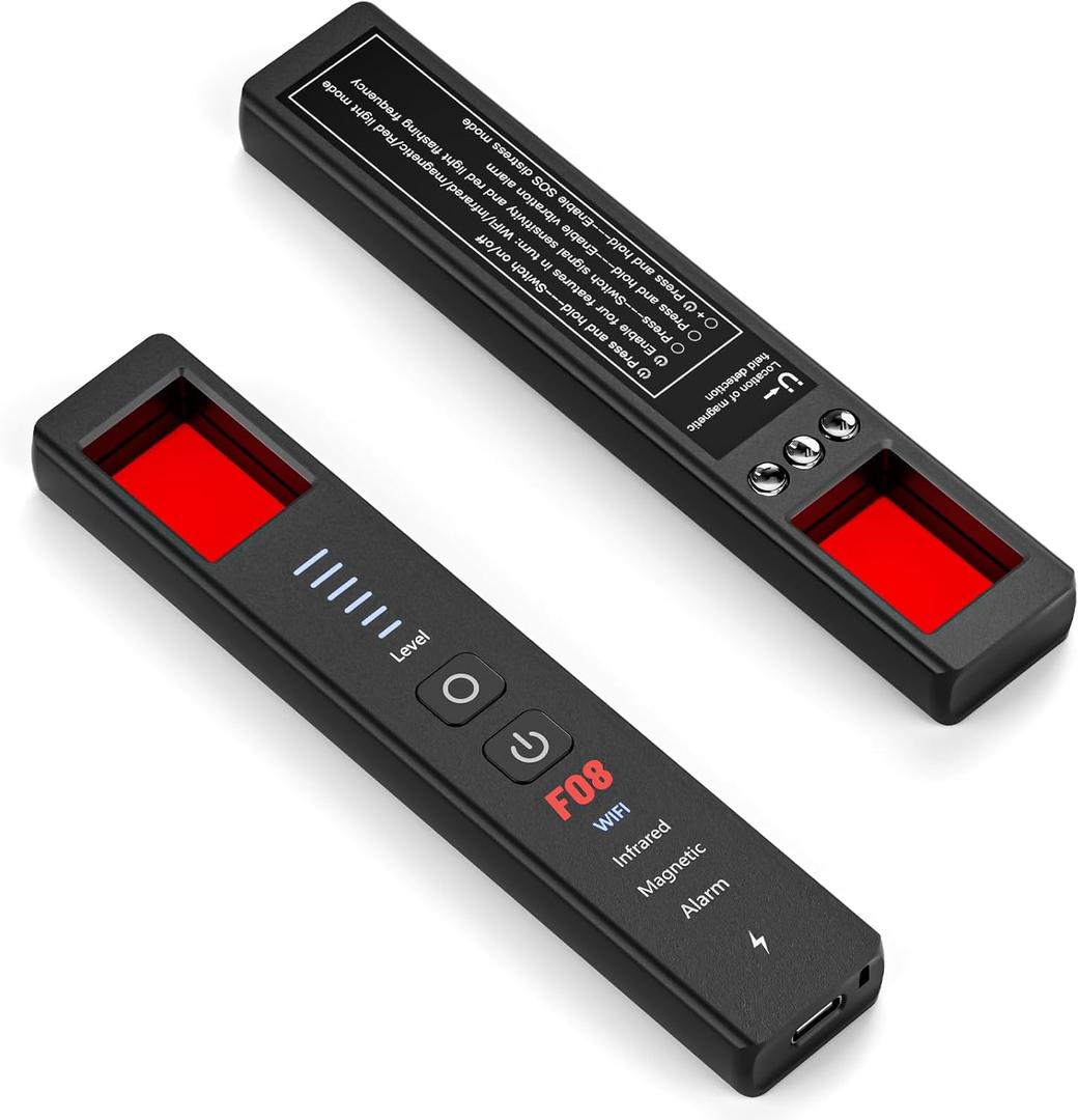 Hidden Camera Detectors Pro - Bug Detector, Spy Camera Finder, GPS Tracker Detector, SOS Alarm, Anti-Theft, 6-in-1 Detector for Travel, Hotel, Airbnb, Car, 6 Sensitivity Levels