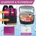Scothen Backpack Cooler with Double Decker & 12 Ice Packs- Keeps 36 Cans Cold for Up to 24 Hours- Waterproof & Leak Proof Insulated Cooler Backpack- Stylish Cooler Bookbag for Women Travel Work Beach