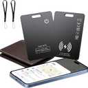 2 Pack Wallet Tracker Card [Apple MFi Certified] Air Tracker Tag (iOS only), IP68 0.11in Rechargeable Smart Card Work with Apple Find My, Keys Finder and Item Locator for Passport, Bags, Laptop, Black