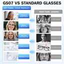 Smart Glasses, Polarized Sunglasses with Color Changing Lenses, IP65 Waterproof, Touch Control, Hands Free Calling, Transparent Stylish Frame Bluetooth Glasses Compatible with Android & IOS(Blue)