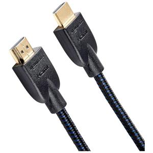 Amazon Basics HDMI Cable 3ft, 4K HDMI 2.0 Cord (18Gbps), Nylon-Braided, 4K@60Hz, 2160p, 48 bit, Compatible with TV/PS5/Xbox/Roku, Black & Blue