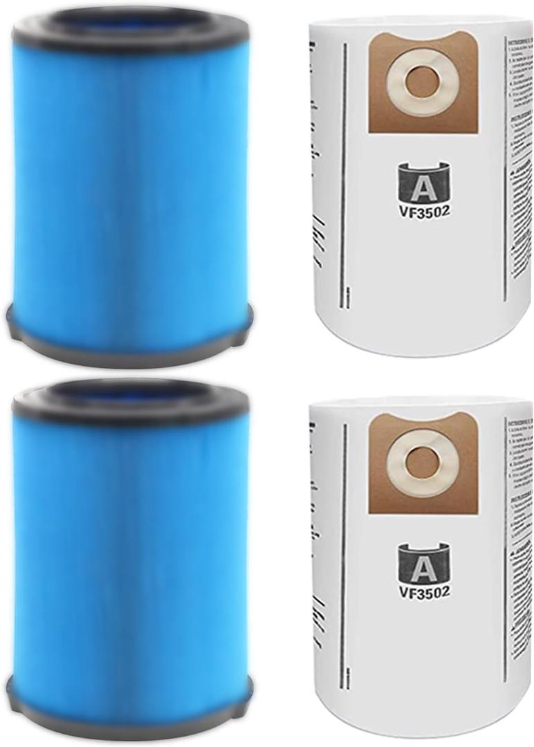 VF5000 3-Layer Pleated Paper Vacuum Filter for RIDGID 5-20 Gallon Vacuums, VF3502 Replacement Vacuum Bags Compatible with Ridgid Wet/Dry Vacuum 12-16 Gallon