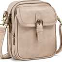 Small Messenger Bag Vegan Leather Crossbody Bag for Women Men, Vintage Cross Body Shoulder Purse with Card Slots