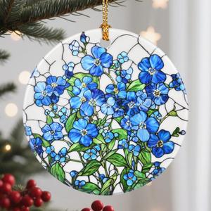Christmas Ornaments, Flower Ornament, Christmas Tree Ornaments, Xmas Decorations, Holiday Decorations, Flower Theme Gifts, Holiday Party Gifts, and Xmas Gift Ideas - Forget-Me-Not