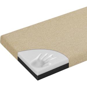 baibu 42 Inch Bench Cushion, Dual-Layer Design Memory Foam Indoor Bench Cushion, Non-Slip Standard Size Rectangle Seat Pad with Ties, 42x16x2Inch, Beige