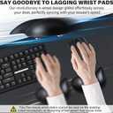 JIKIOU Ergonomic Gliding Palm Rests, Gel Mouse Wrist with Leather Surface, Sliding Wrist Pad with 4 Smooth Scroll Wheel, Fast Mouse Wrist Glider Designed for Office Computer Home Gaming, 2 Pack Black