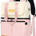 Scothen Backpack Cooler with Double Decker & 12 Ice Packs- Keeps 36 Cans Cold for Up to 24 Hours- Waterproof & Leak Proof Insulated Cooler Backpack- Stylish Cooler Bookbag for Women Travel Work Beach
