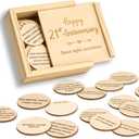 WOODAMORE 21 Year Anniversary Wood Gifts for Him Her - 21 Year Wedding Anniversary Keepsake Gifts for Wife Husband, Happy 21st Marriage Present for Men Women