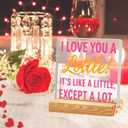 I Love You A Lottie Love Decor Gifts for Couples Boyfriend Girlfriend, Romantic Acrylic Desk Sign for Home Bedroom Anniversary Engagement Wedding Birthday Gifts for Him Her