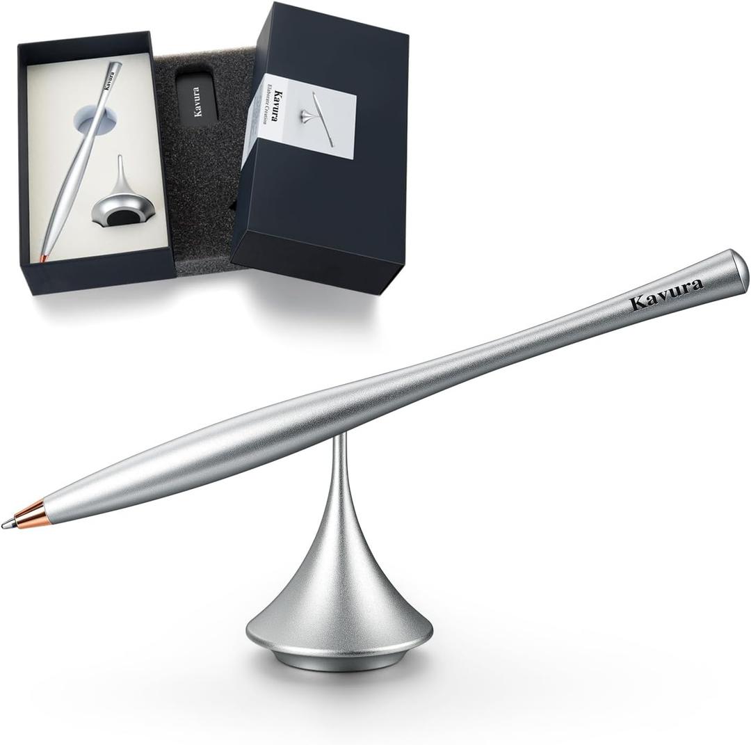 Metal Gravity Spinner Pen – Crafted with Japanese Precision, Anodized for a Sleek Metallic Finish – Relieves Stress & Sparks Creativity – Elegant Gift for Professionals and Graduates (Silver)