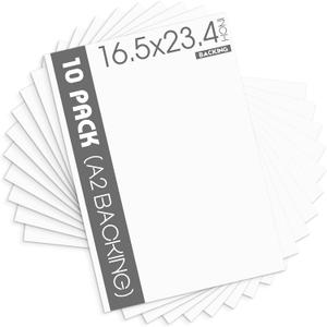 Mat Board Center, 10 Pack A2 White Backing Boards, Cardboard Backing for 16.5x23.4 Frame, Print, Art, Photo and More