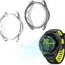 Screen Protector Compatible for Garmin Forerunner 265s TPU Soft Frame Cover Case and Protective Film Not Tempered Glass Pack of 4+2