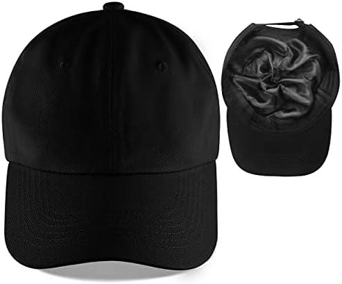 Leotruny Baseball Cap Satin Lined: Silk Lining Help Prevent Frizz Breakage - Sport Adjustable Hat for Women