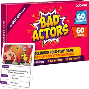 QUOKKA Charades & Guessing Game for Adults - 120 Hilarious Scenarios & Quirk Cards | Perfect for Adult Game Night, Parties, Gifts & Reunions | Original Pack