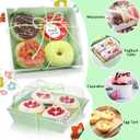 Outus 100 Pack Charcuterie Boxes with Clear Lids, Paper Dessert Boxes to Go with Gift Tags Rope Disposable Party Favor Treat Food Containers for Cookies, Donuts, Muffins, Salad, and Pastry