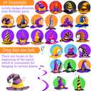 2 x 24Pcs Witch Hat Theme Hanging Swirls Halloween Party Decorations Halloween Witch Hats Theme Ceiling Swirl Streamers for Witches Themed Birthday Party Baby Shower Supplies